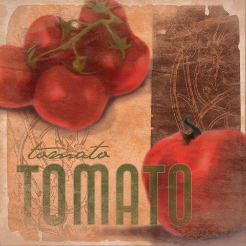 Tomato 2 Black Ornate Wood Framed Art Print with Double Matting by Grey, Jace