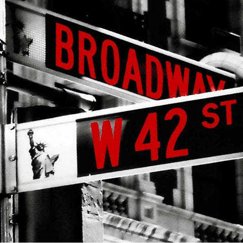 Broadway White Modern Wood Framed Art Print by Grey, Jace