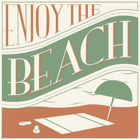 Enjoy the beach Black Modern Wood Framed Art Print with Double Matting by Grey, Jace