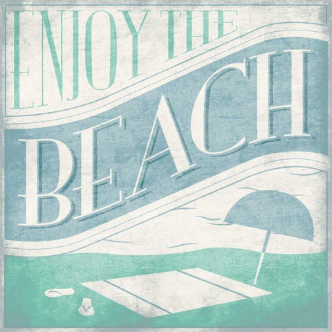 Enjoy the beach 2 Gold Ornate Wood Framed Art Print with Double Matting by Grey, Jace