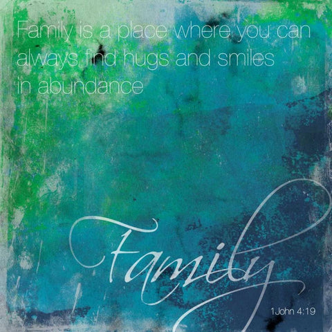 Watercolor Family Quoted White Modern Wood Framed Art Print with Double Matting by Grey, Jace