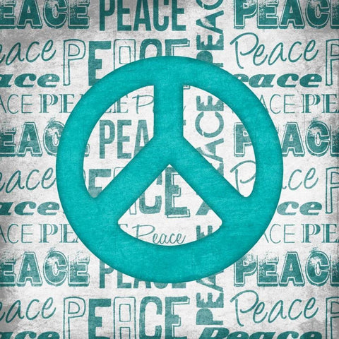 Peace Black Modern Wood Framed Art Print with Double Matting by Grey, Jace