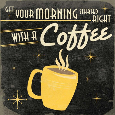 Coffee White Modern Wood Framed Art Print with Double Matting by Grey, Jace