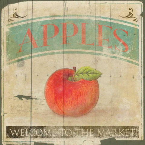 Apples White Modern Wood Framed Art Print by Grey, Jace