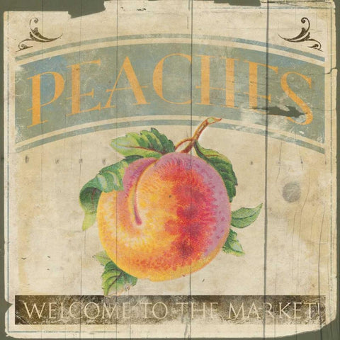 Peaches Black Ornate Wood Framed Art Print with Double Matting by Grey, Jace