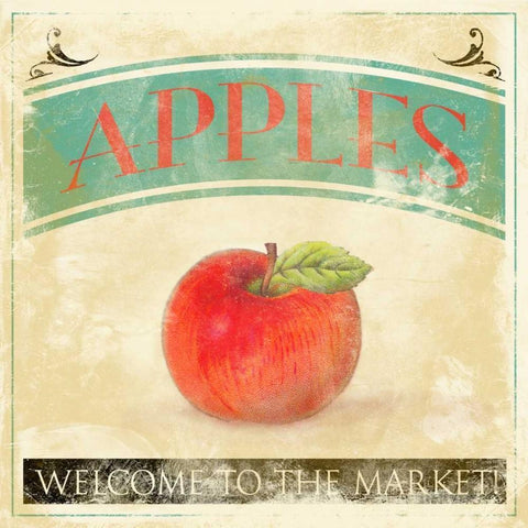 Apples White Modern Wood Framed Art Print by Grey, Jace