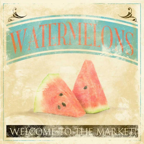 Watermelons White Modern Wood Framed Art Print by Grey, Jace