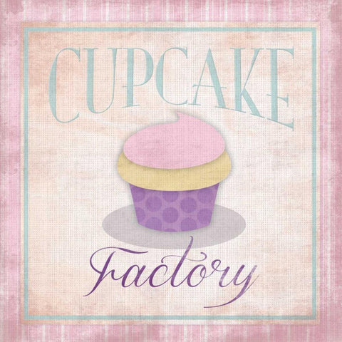 Cupcakes White Modern Wood Framed Art Print with Double Matting by Grey, Jace