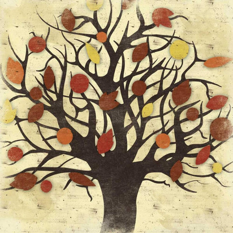 Fall Tree White Modern Wood Framed Art Print by Grey, Jace