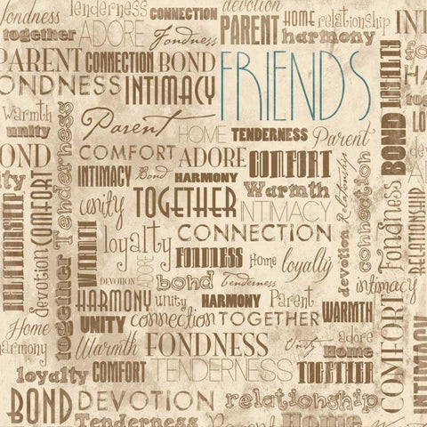 FRIENDS White Modern Wood Framed Art Print with Double Matting by Grey, Jace