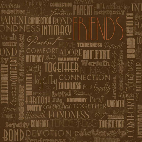 FRIENDS Black Modern Wood Framed Art Print with Double Matting by Grey, Jace