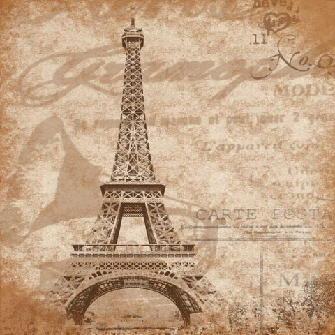 Paris Black Ornate Wood Framed Art Print with Double Matting by Grey, Jace