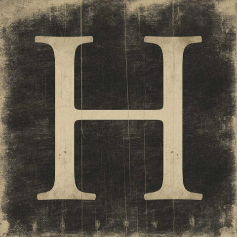 H Black Modern Wood Framed Art Print by Grey, Jace