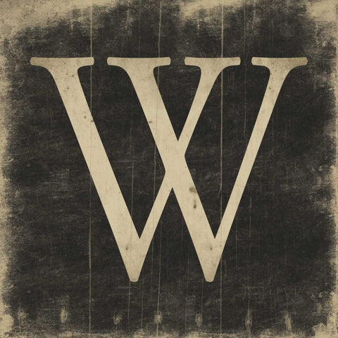 W White Modern Wood Framed Art Print with Double Matting by Grey, Jace