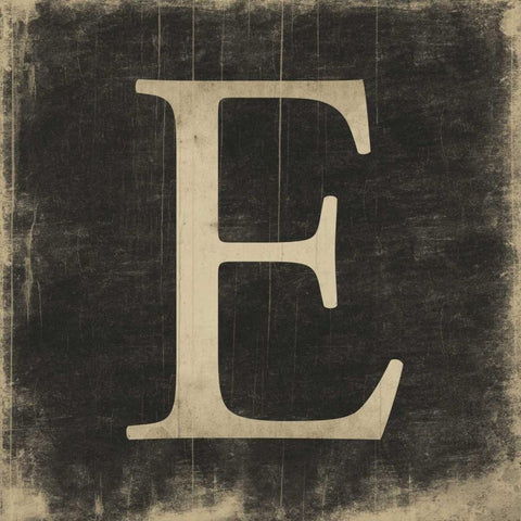 E Black Modern Wood Framed Art Print by Grey, Jace