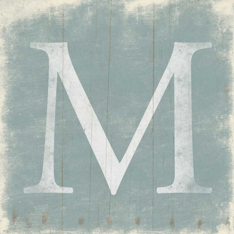 M White Modern Wood Framed Art Print by Grey, Jace