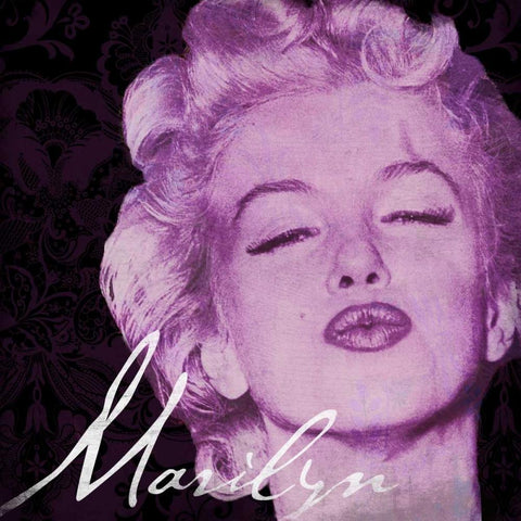 Marilyn 1 White Modern Wood Framed Art Print with Double Matting by Grey, Jace