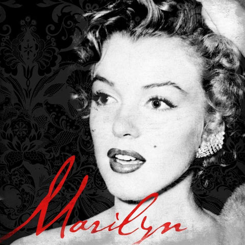 Marilyn Black Modern Wood Framed Art Print by Grey, Jace