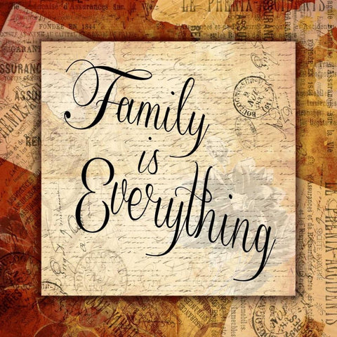 FAMILY IS EVERYTHING White Modern Wood Framed Art Print with Double Matting by Grey, Jace