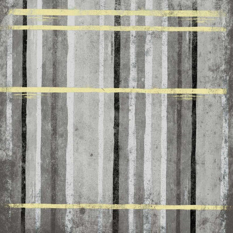 YG Stripes Black Modern Wood Framed Art Print with Double Matting by Grey, Jace