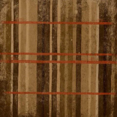 Burnt orange Stripes Gold Ornate Wood Framed Art Print with Double Matting by Grey, Jace