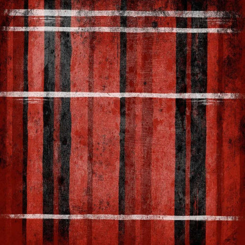 RED Stripes Black Modern Wood Framed Art Print with Double Matting by Grey, Jace