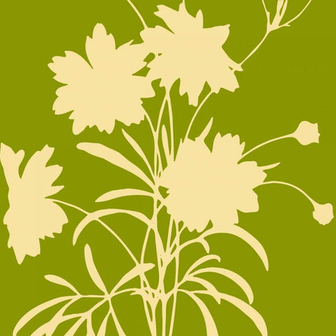 Simle floral 2 White Modern Wood Framed Art Print with Double Matting by Grey, Jace