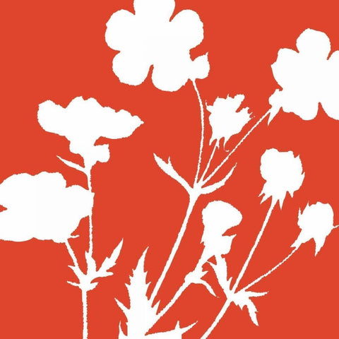 Simle florals 3 White Modern Wood Framed Art Print by Grey, Jace