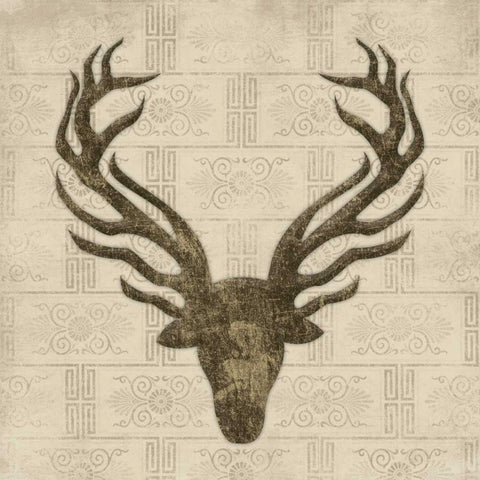 DEER 1 Black Modern Wood Framed Art Print with Double Matting by Grey, Jace