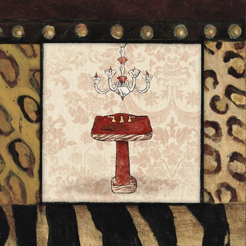 Sink1 red Black Ornate Wood Framed Art Print with Double Matting by Grey, Jace