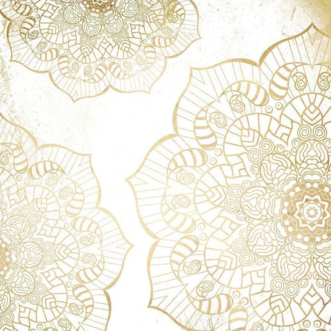 Gold Mandala Black Ornate Wood Framed Art Print with Double Matting by Grey, Jace