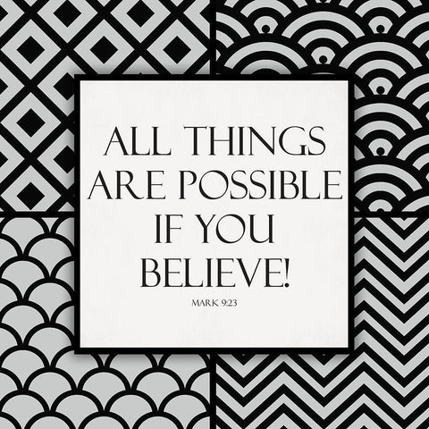If You Believe Black Ornate Wood Framed Art Print with Double Matting by Grey, Jace