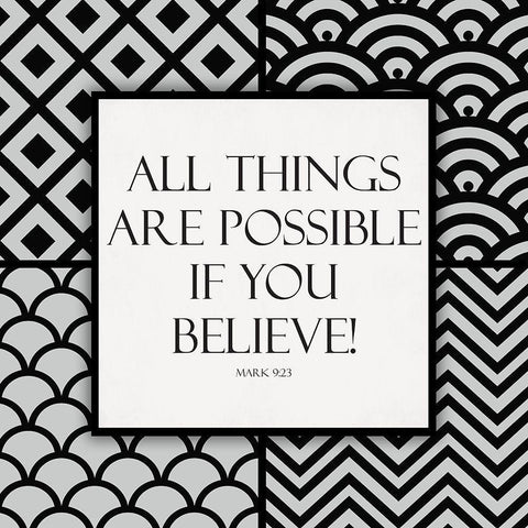 If You Believe White Modern Wood Framed Art Print by Grey, Jace