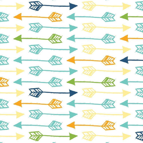 Kid Arrows White Modern Wood Framed Art Print with Double Matting by Grey, Jace