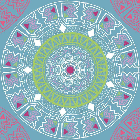 Mandala Wine White Modern Wood Framed Art Print with Double Matting by Grey, Jace