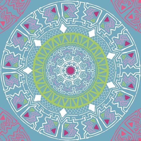 Mandala Wine Black Modern Wood Framed Art Print with Double Matting by Grey, Jace