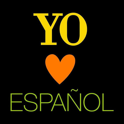 Yo Love Espanol White Modern Wood Framed Art Print with Double Matting by Grey, Jace