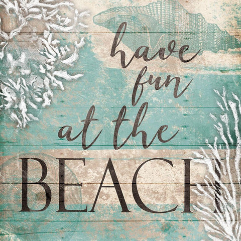 Fun Beach Black Modern Wood Framed Art Print with Double Matting by Grey, Jace