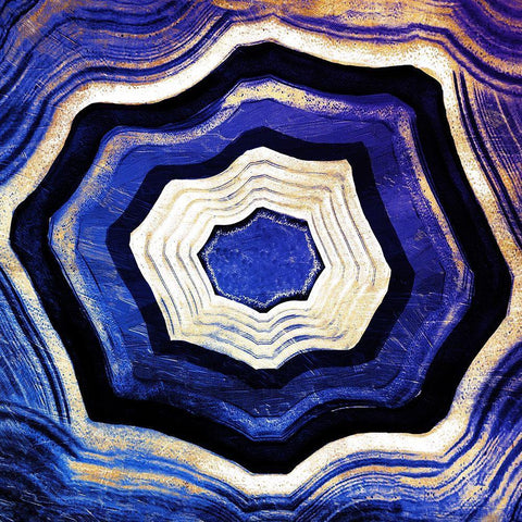 Agate rings Purple Blue White Modern Wood Framed Art Print with Double Matting by Grey, Jace