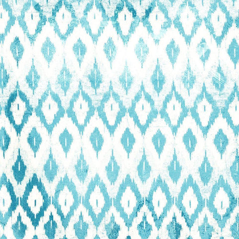 Blue Ikat White Modern Wood Framed Art Print with Double Matting by Grey, Jace