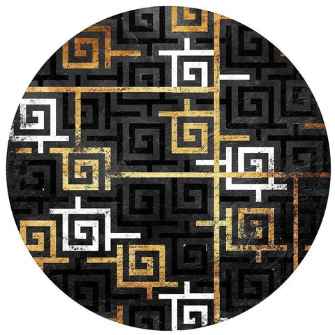 Interlock Two Circle Gold Ornate Wood Framed Art Print with Double Matting by Grey, Jace