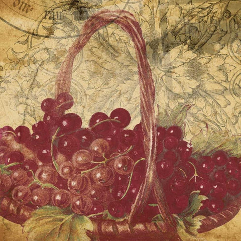 Grapes 2 Gold Ornate Wood Framed Art Print with Double Matting by Grey, Jace