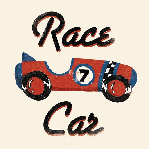 Race Car Black Modern Wood Framed Art Print by Grey, Jace