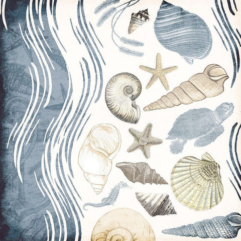 Coastal Waves Gold Ornate Wood Framed Art Print with Double Matting by Grey, Jace