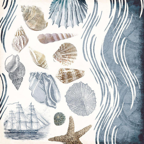 Coastal Waves Mate White Modern Wood Framed Art Print by Grey, Jace