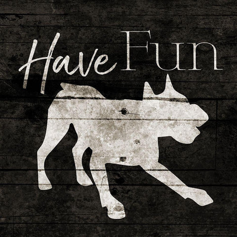 Have Fun Black Modern Wood Framed Art Print by Grey, Jace
