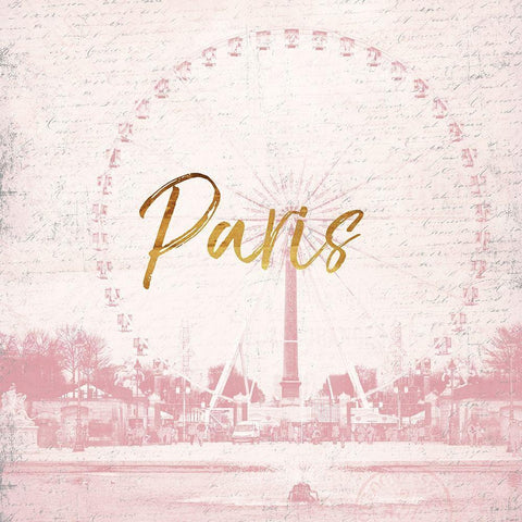 Paris Paris Black Ornate Wood Framed Art Print with Double Matting by Grey, Jace