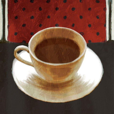 Cup Of Coffee White Modern Wood Framed Art Print with Double Matting by Grey, Jace
