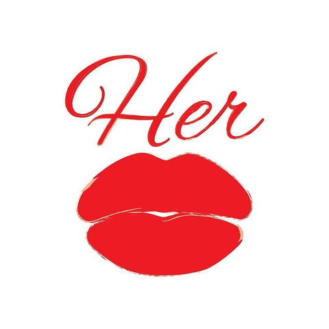 Her Lips White Modern Wood Framed Art Print by Grey, Jace