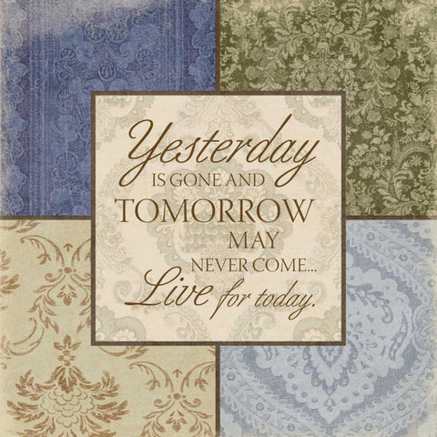 Live for today Gold Ornate Wood Framed Art Print with Double Matting by Grey, Jace